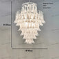 Cloudy White Glass Flower Petal Vintage Chandelier