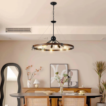 8-Light Retro Farmhouse Chandelier