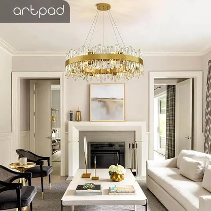 Modern Gold Crystal Chandelier