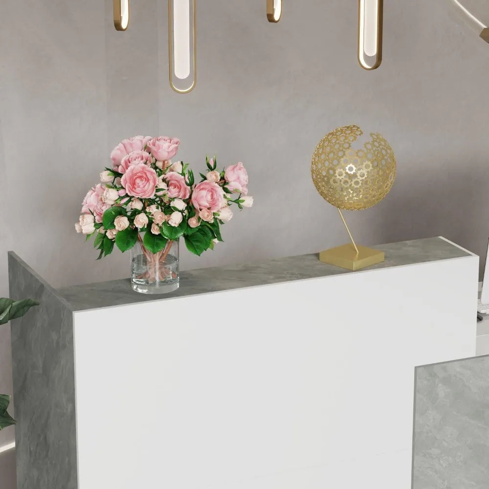 Modern Reception Desk with Shelves