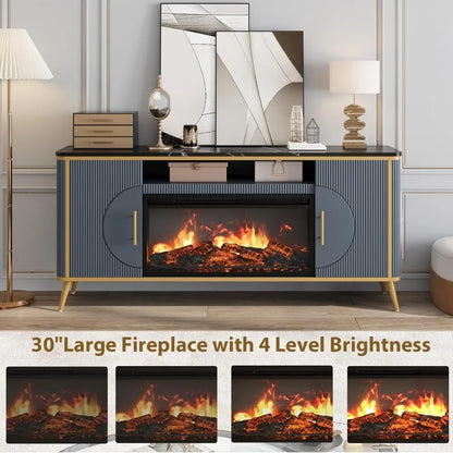 Modern Entertainment Center w/ 30" Electric Fireplace