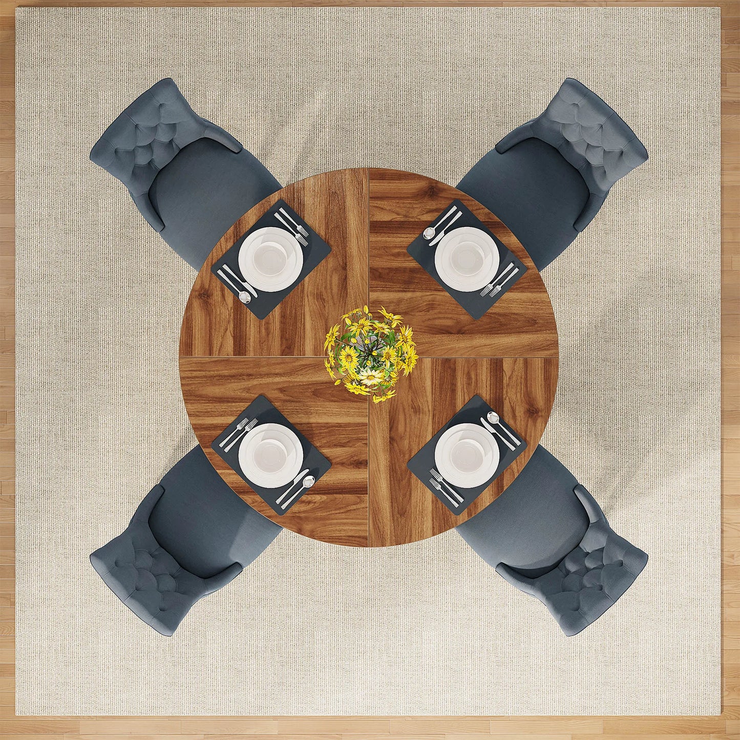 Small Round Dining / Kitchen Table for 4