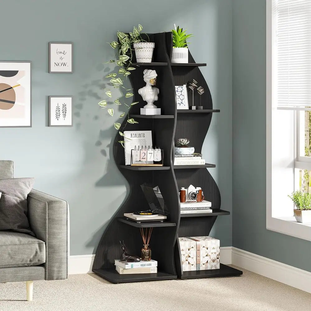 5-Shelf Modern Compact Bookshelf