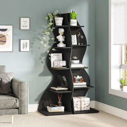 5-Shelf Modern Compact Bookshelf