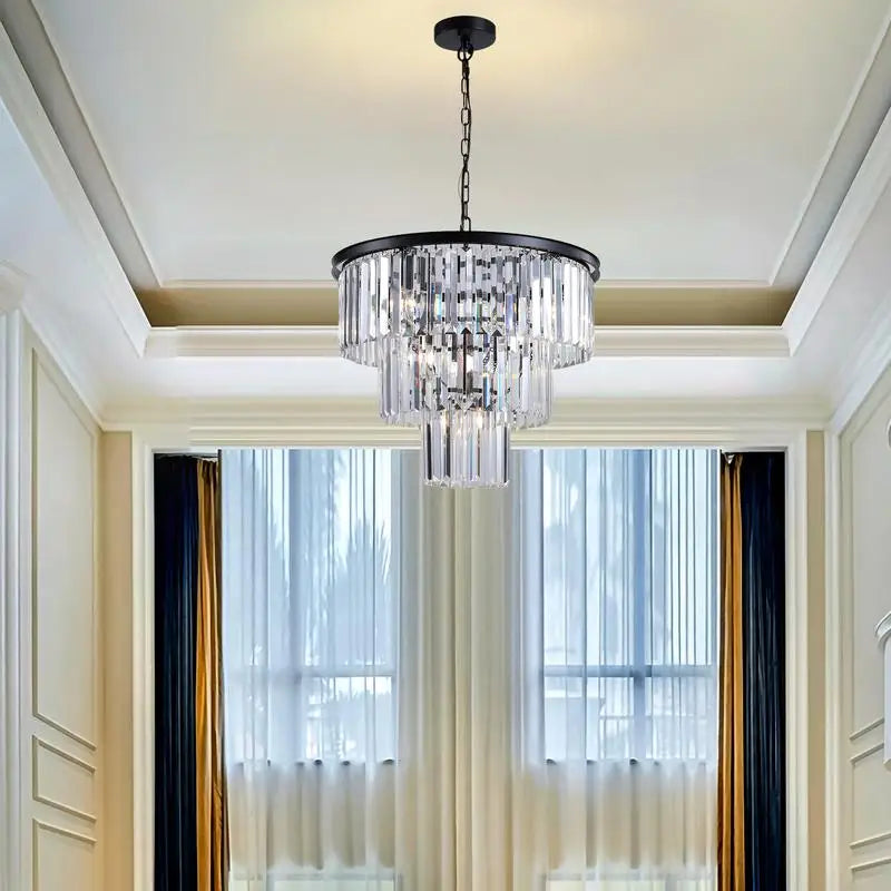20" 3-Tier Crystal Chandelier