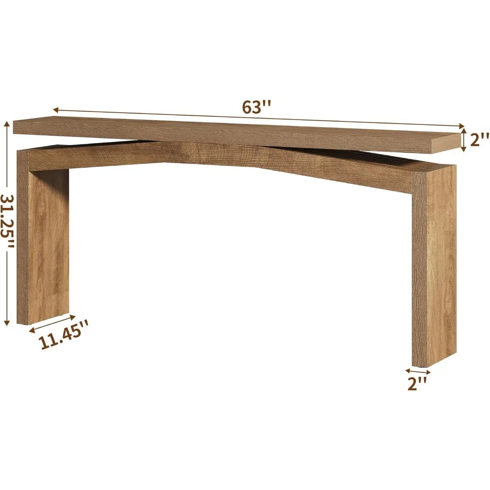 63-Inch Wooden Console Table for Entryway
