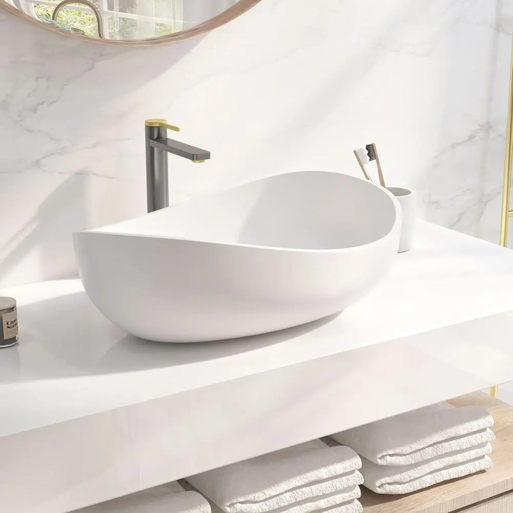 22.4" Oval Modern Countertop Ceramic Vessel Sink