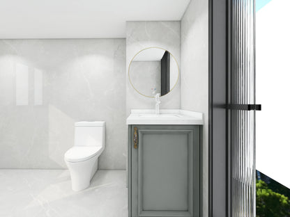 White Solid Wood Bathroom Vanity