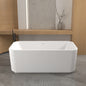 59" Rectangle White Acrylic Freestanding Soaker Tub