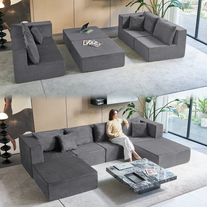 Gray Sectional Sofa Couch
