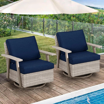 Oversized Swivel Rocking Patio Chairs Set