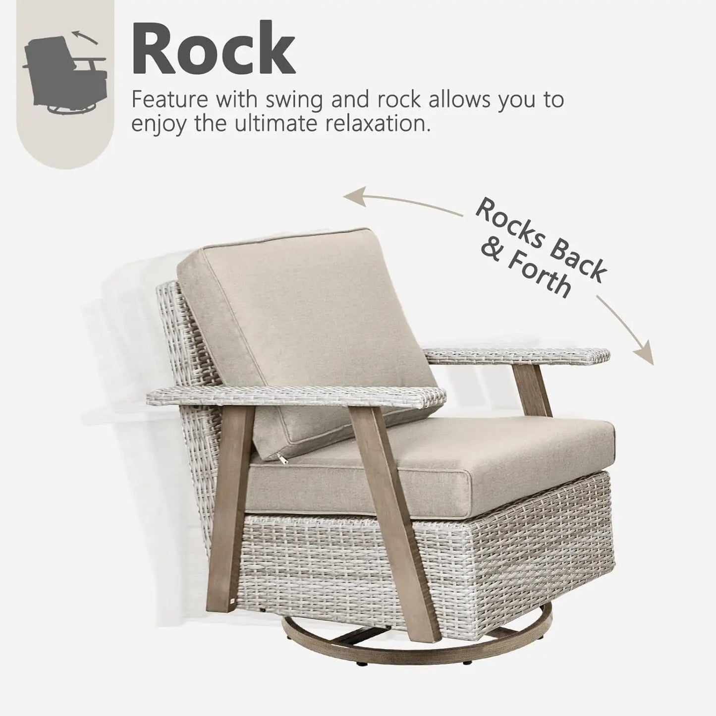 Oversized Swivel Rocking Patio Chairs Set
