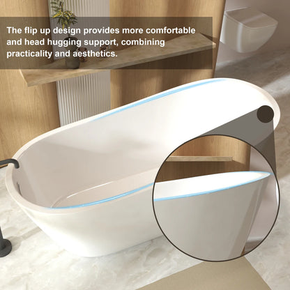 59" Gloss White Finish Freestanding Bathtub
