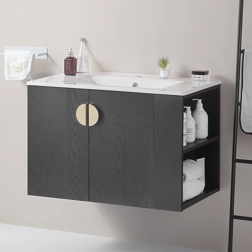 30" Wall Mounted Vanity with 2 Doors Cabinet