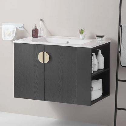 30" Wall Mounted Vanity with 2 Doors Cabinet