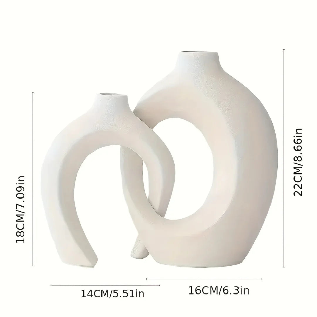 2pc Ceramic Vase Artwork Decorations