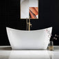 59"Acrylic Freestanding  Contemporary Soaking White Bathtub