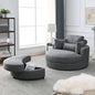 Modern Dark Grey Sofa Lounge Chair with Storage Ottoman