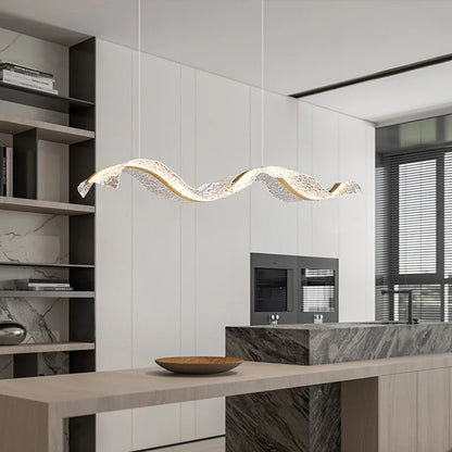 Long Wave Nordic LED Pendant Chandelier