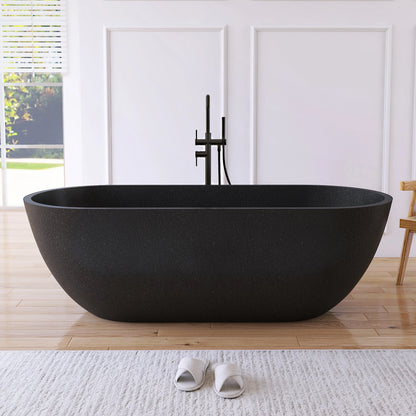 69" Luxury Terrazzo Concrete Freestanding & Shower Bathtub