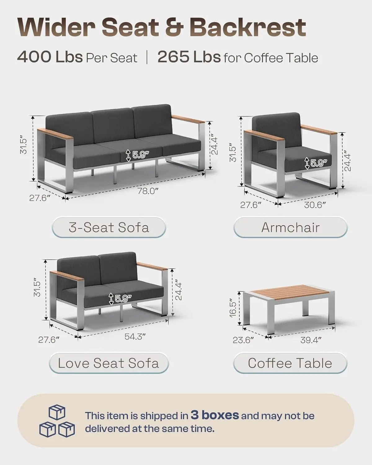 Aluminum Outdoor Patio Furniture Set