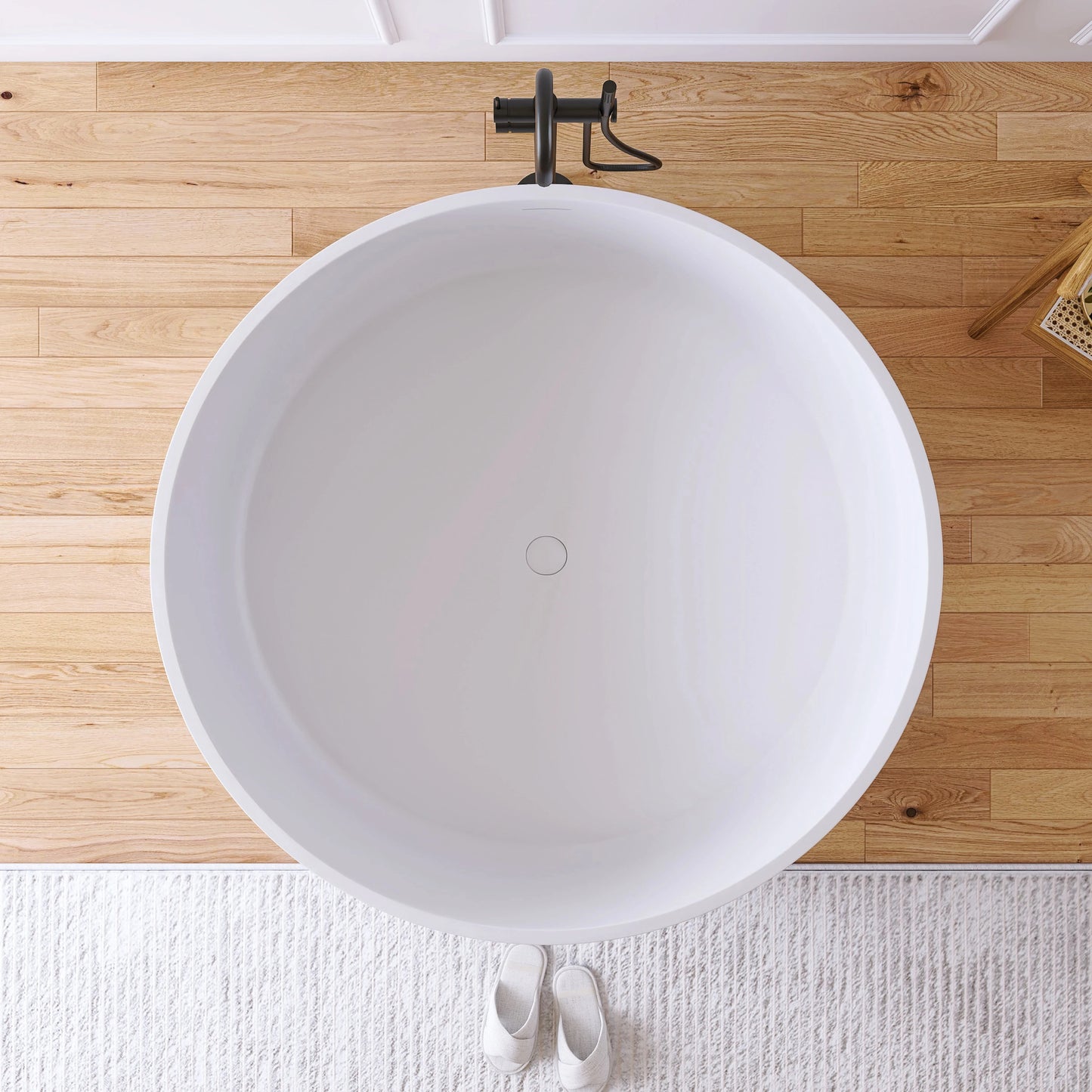 49" Elegant Round Free Standing Soaking Bathtub