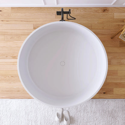 49" Elegant Round Free Standing Soaking Bathtub