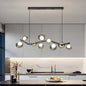 Smoky Gray Glass Led Hanging Chandelier
