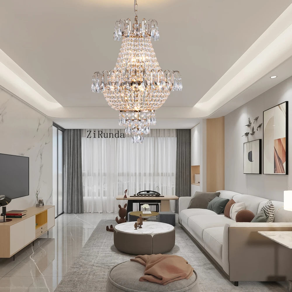 Contemporary Gold Luxury Crystal Chandeliers