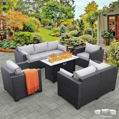 Outdoor Patio Furniture Set With 45In Fire Pit