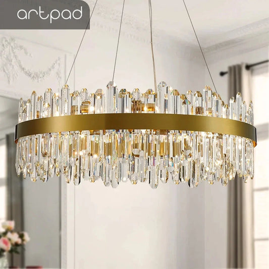 Modern Gold Crystal Chandelier