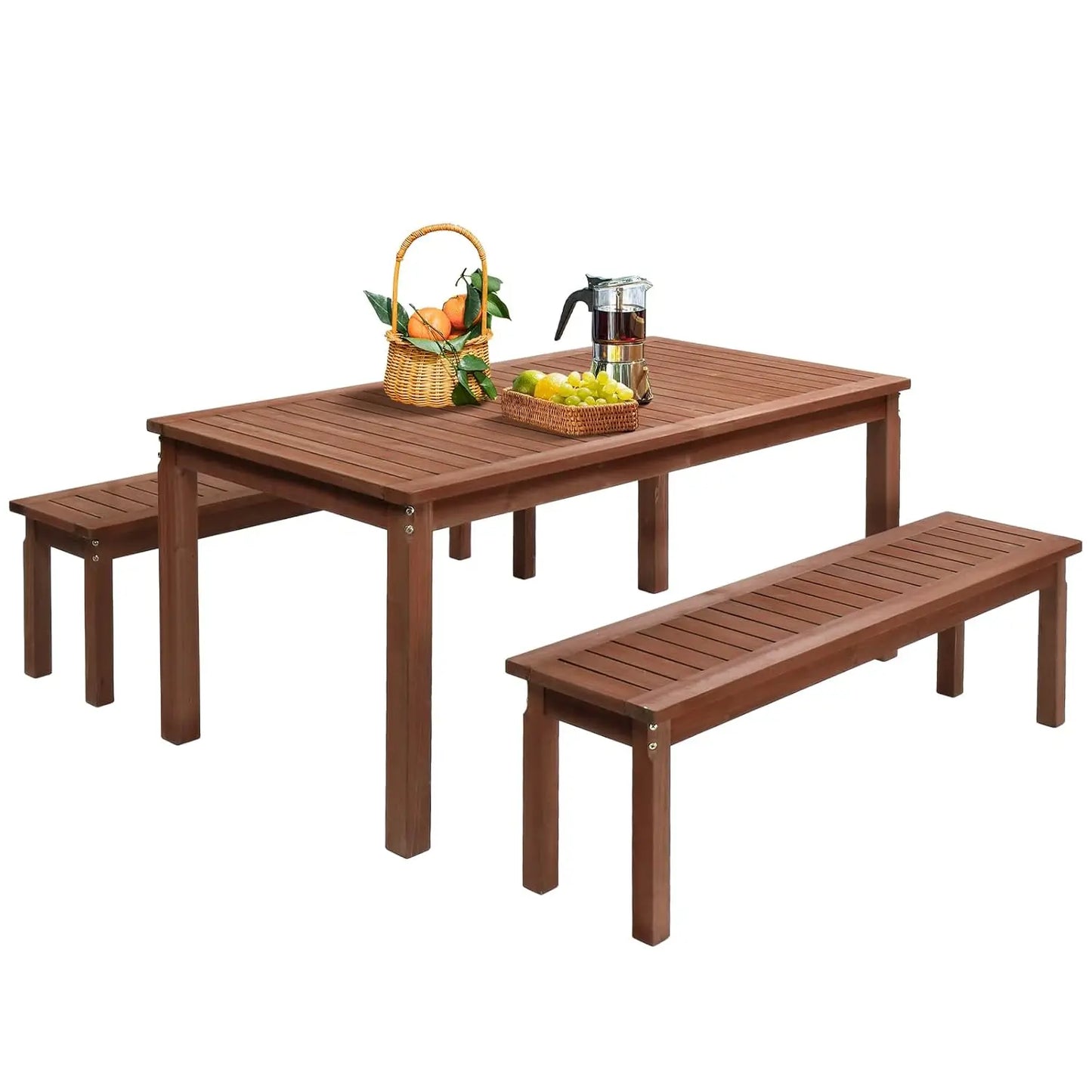 3-Piece Outdoor Wood Dining Set
