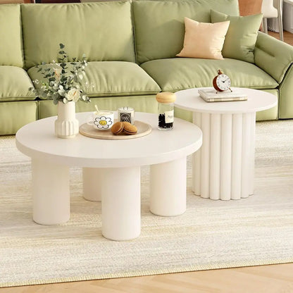 Set of 2 Living/Reception Room Round Coffee Table