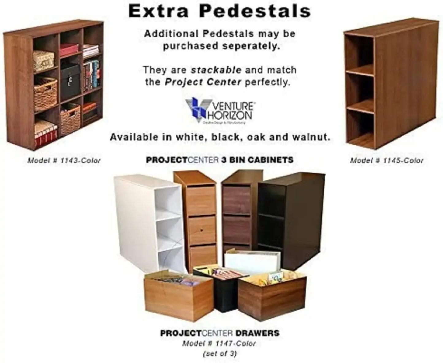 Project Center Desk with Two 9-Cubby Bookcase Sides