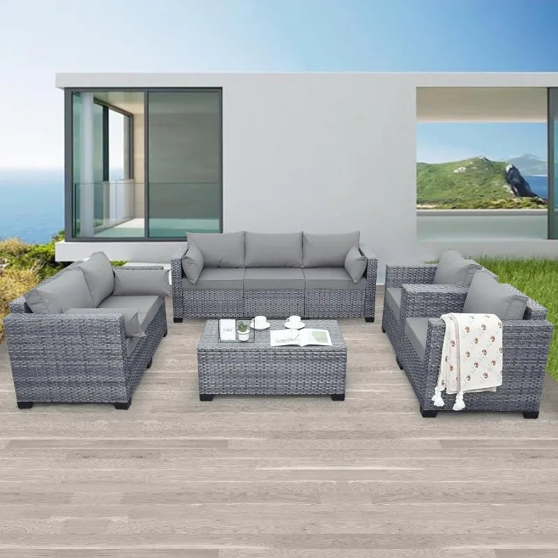 5 Piece Wicker Outdoor Patio Furniture Sets