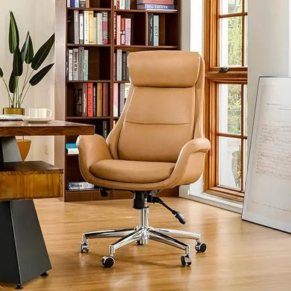 Ergonomic High-Back Leather Executive Office Chair