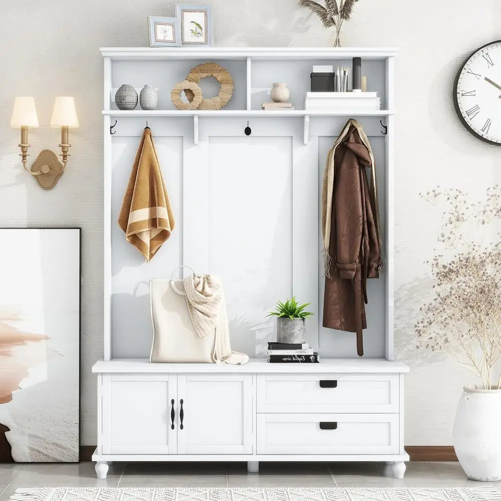 White Hall Tree with Storage