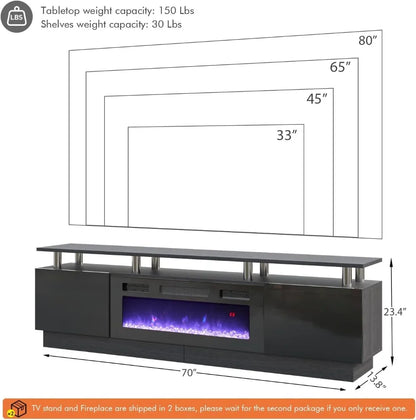 36" LED Light Entertainment Center for TVs Up to 80"