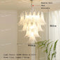 Cloudy White Glass Flower Petal Vintage Chandelier