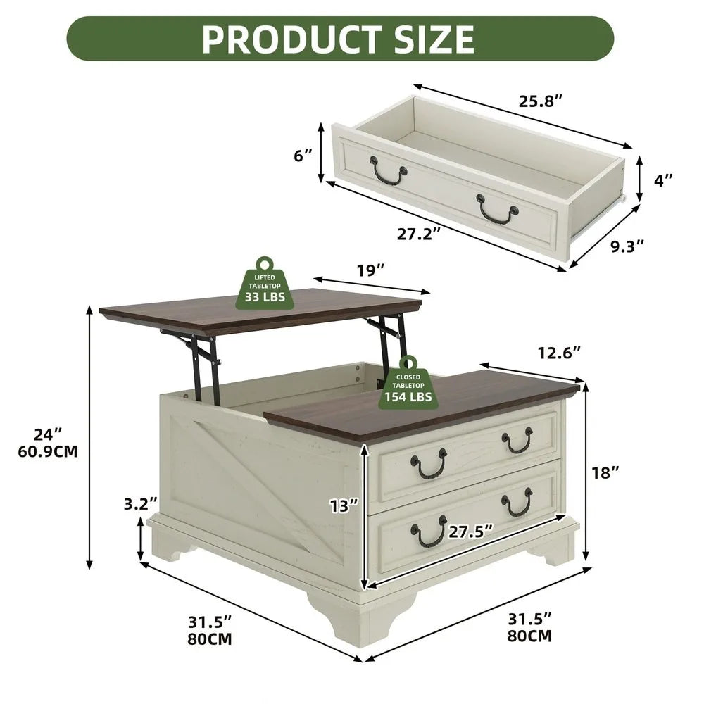 Farmhouse Lift-Top Coffee Table