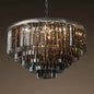 Elegant Smoky Gray Crystal Chandelier