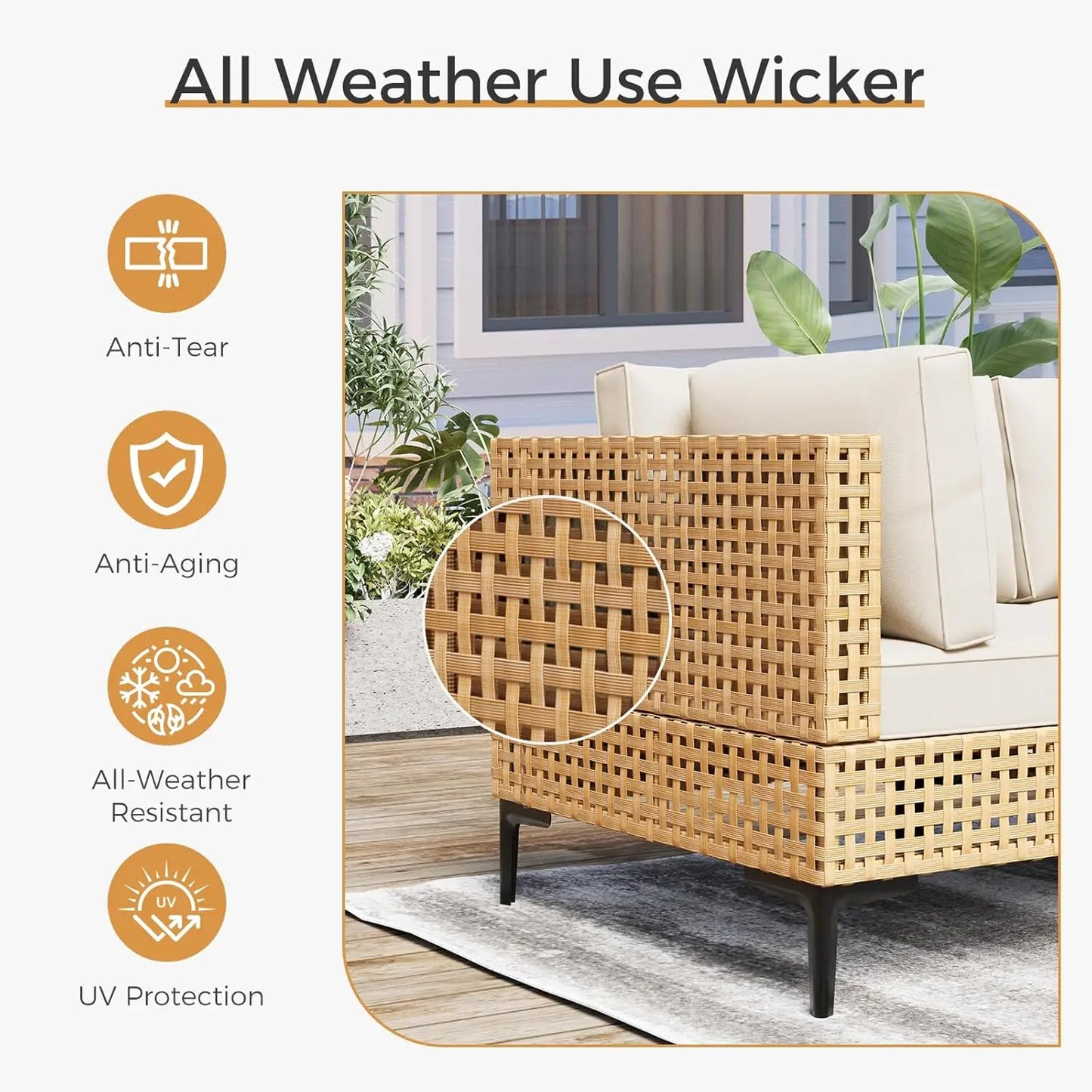 7-Piece Wicker Outdoor Patio Furniture Set