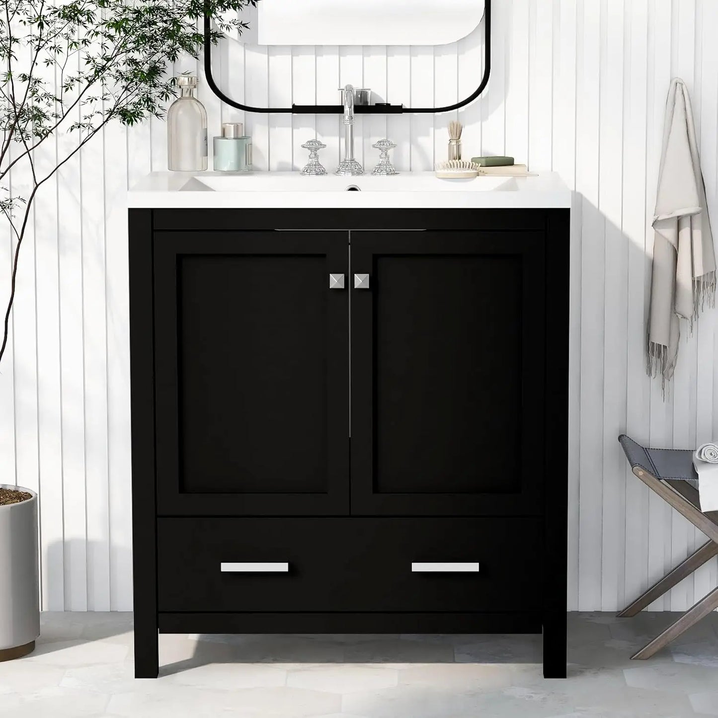 30" Bathroom Vanity Single Sink Cabinet Undermount