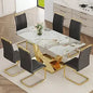 Marble Dining Table Set for 6