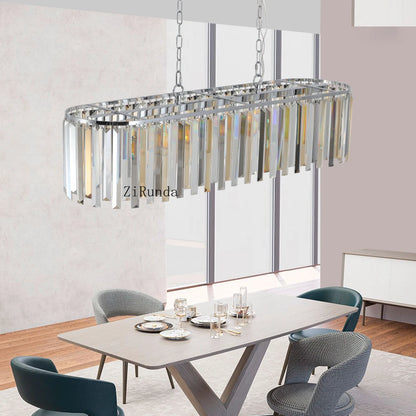 Modern 17" Chrome Crystal Pendant Chandelier