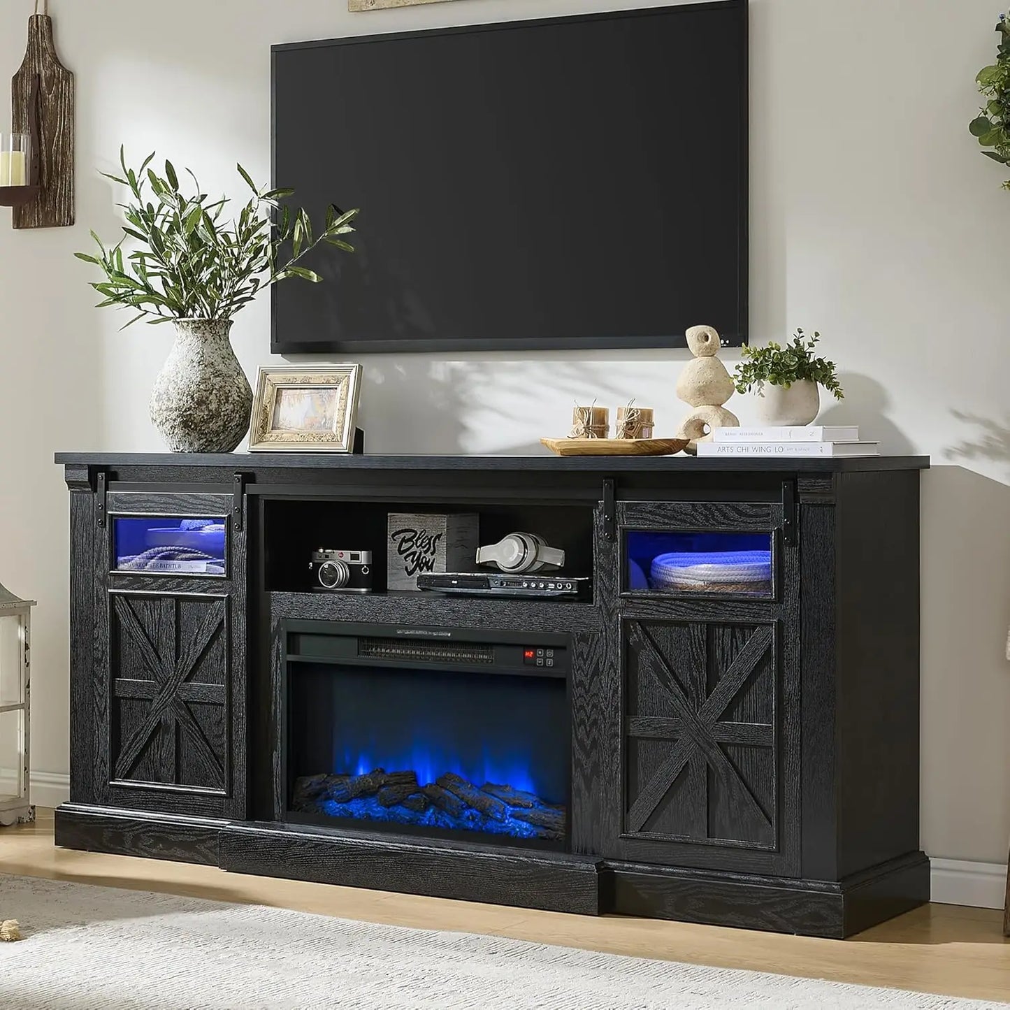 32'' Tall LED Fireplace TV Entertainment Center