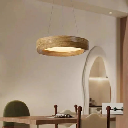 Wabi-sabi Wood Color LED Chandelier Nordic Design Pendant Light