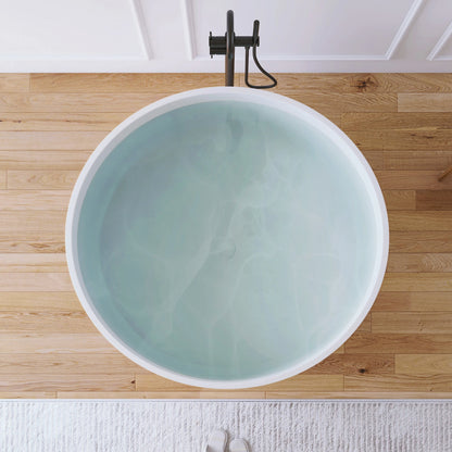 49" Elegant Round Free Standing Soaking Bathtub