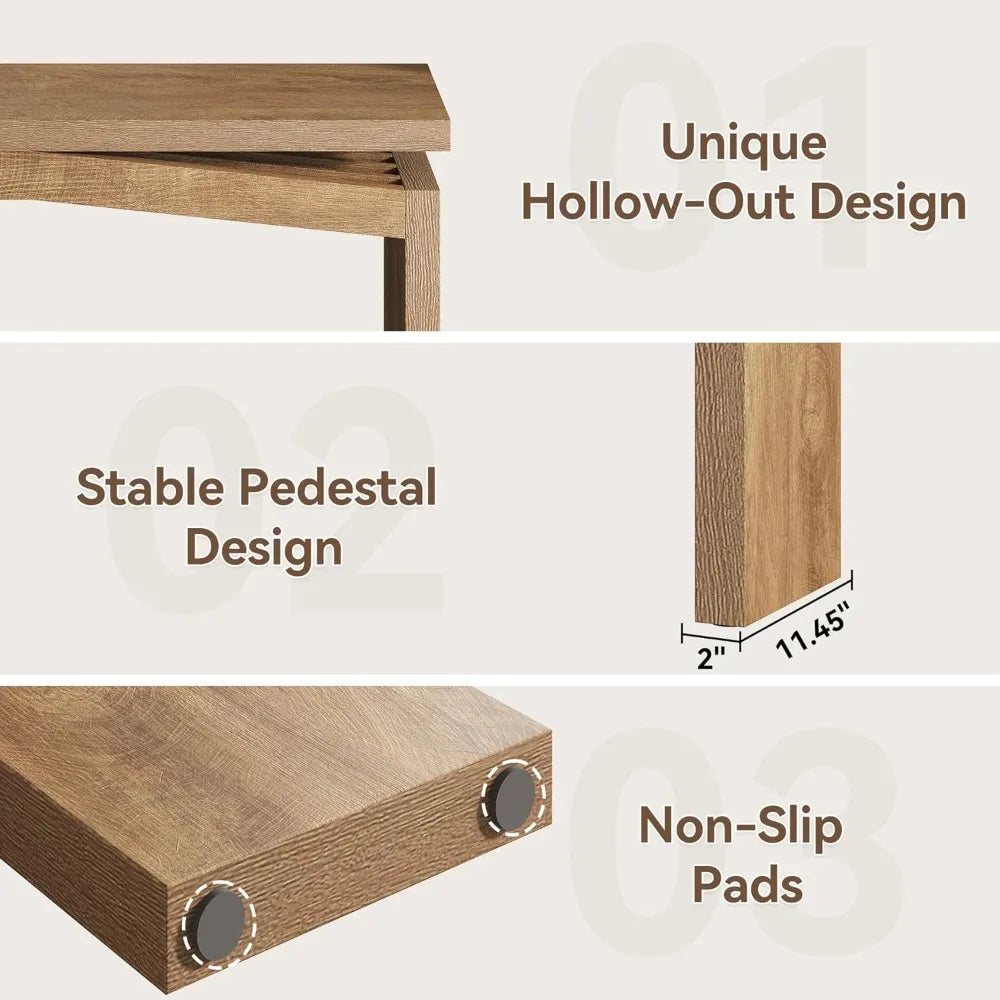 63-Inch Wooden Console Table for Entryway