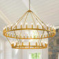 Modern Rustic 2 Tiers Wagon Wheel Chandelier
